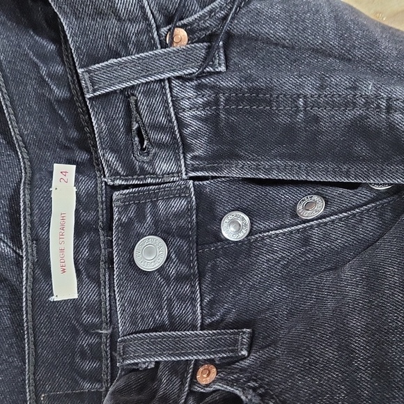 Levis Wedgie Straight 24 NWT  Black button up jeans - Picture 3 of 7